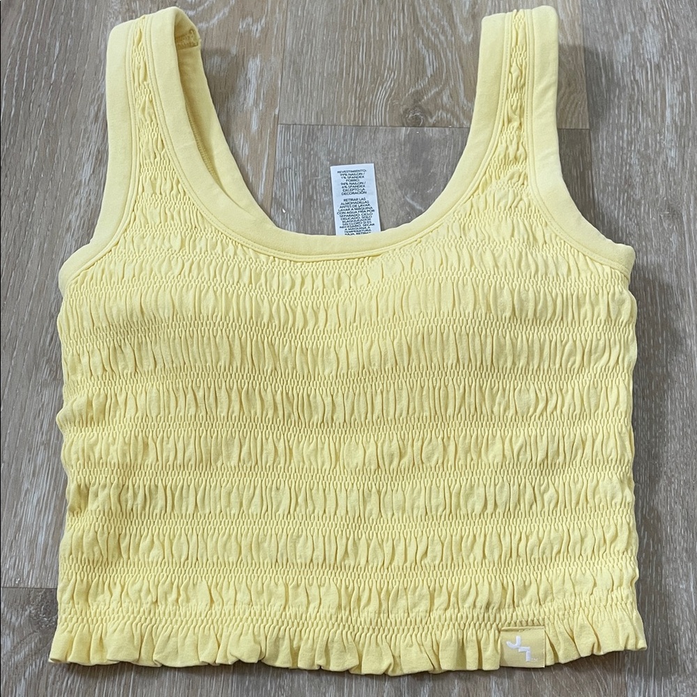 JoyLab Yellow Smocked Tank Top